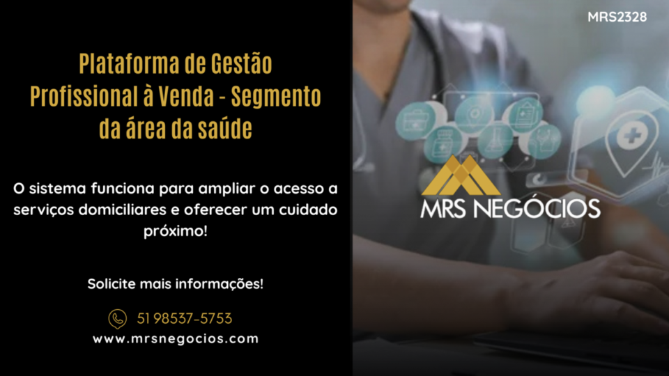 Plataforma de Gestão Profissional à Venda – Segmento da área da saúde