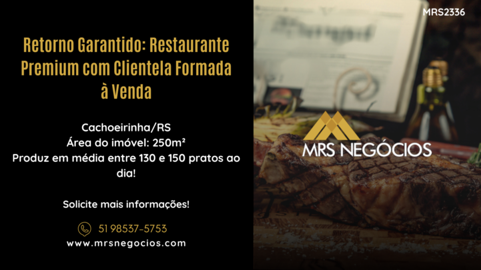 Retorno Garantido Restaurante Premium com Clientela Formada à Venda