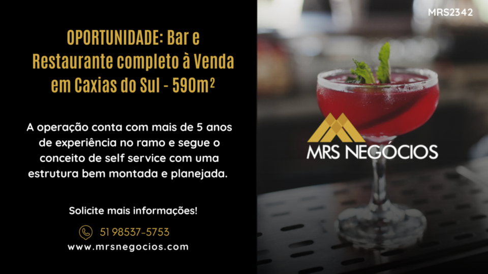 OPORTUNIDADE Bar e Restaurante completo à Venda em Caxias do Sul – 590m²