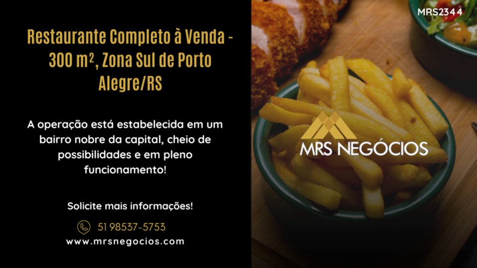 Restaurante Completo à Venda – 300 m², Zona Sul de Porto Alegre/RS