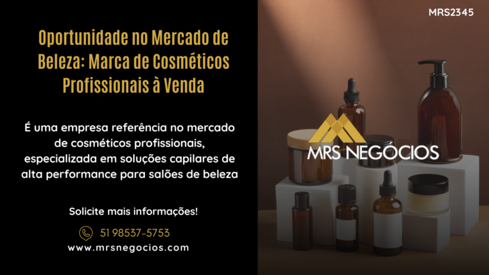 Oportunidade no Mercado de Beleza Marca de Cosméticos Profissionais à Vend