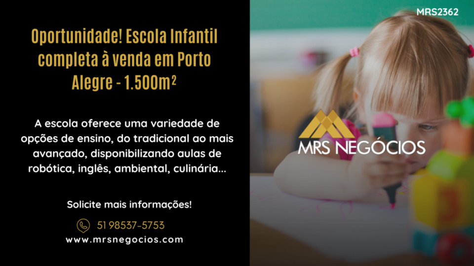 Oportunidade Escola Infantil completa à venda em Porto Alegre – 1500m²