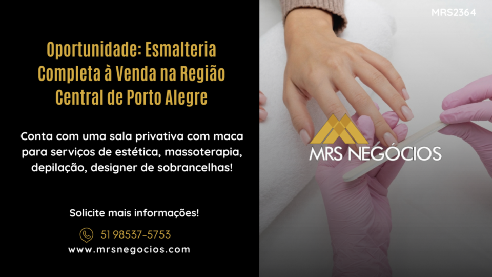 Oportunidade Esmalteria Completa à Venda na Região Central de Porto Alegre