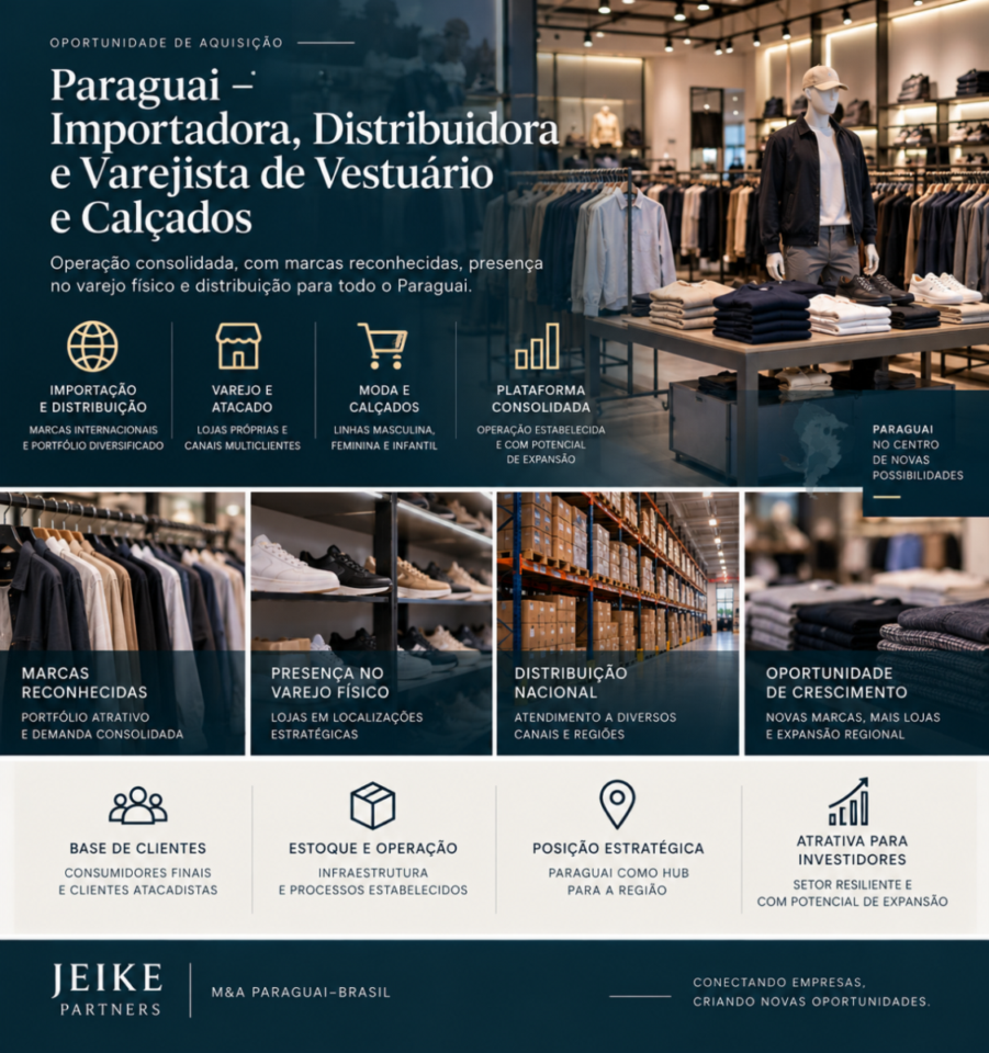 Paraguai – Importadora, Distribuidora e Varejista de Vestuário e Calçados