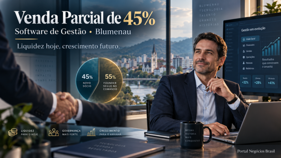 Estudo de Caso: Venda Parcial de 45% – Software de Gestão – Blumenau