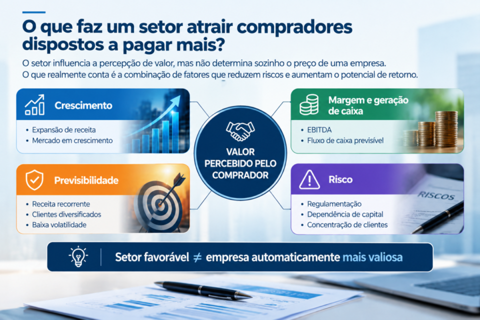 Existem setores onde compradores estão pagando mais caro pelas empresas? Fatores que fazem compradores pagar mais por empresas de determinados setores