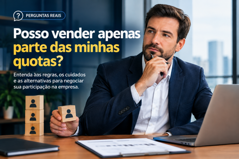 Posso vender apenas parte das minhas quotas?