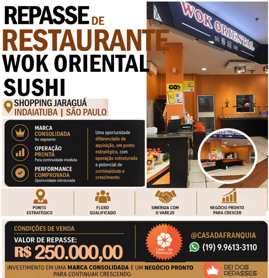 🚀 OPORTUNIDADE ÚNICA Repasse de Restaurante Tradicional no Shopping Jarag