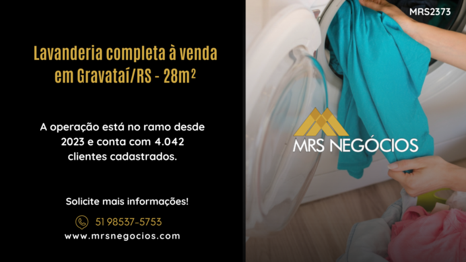 Lavanderia completa à venda em Gravataí/RS – 28m²