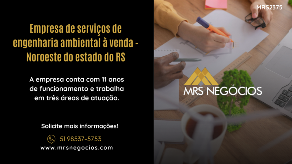 Empresa de serviços de engenharia ambiental à venda – Noroeste do estado do