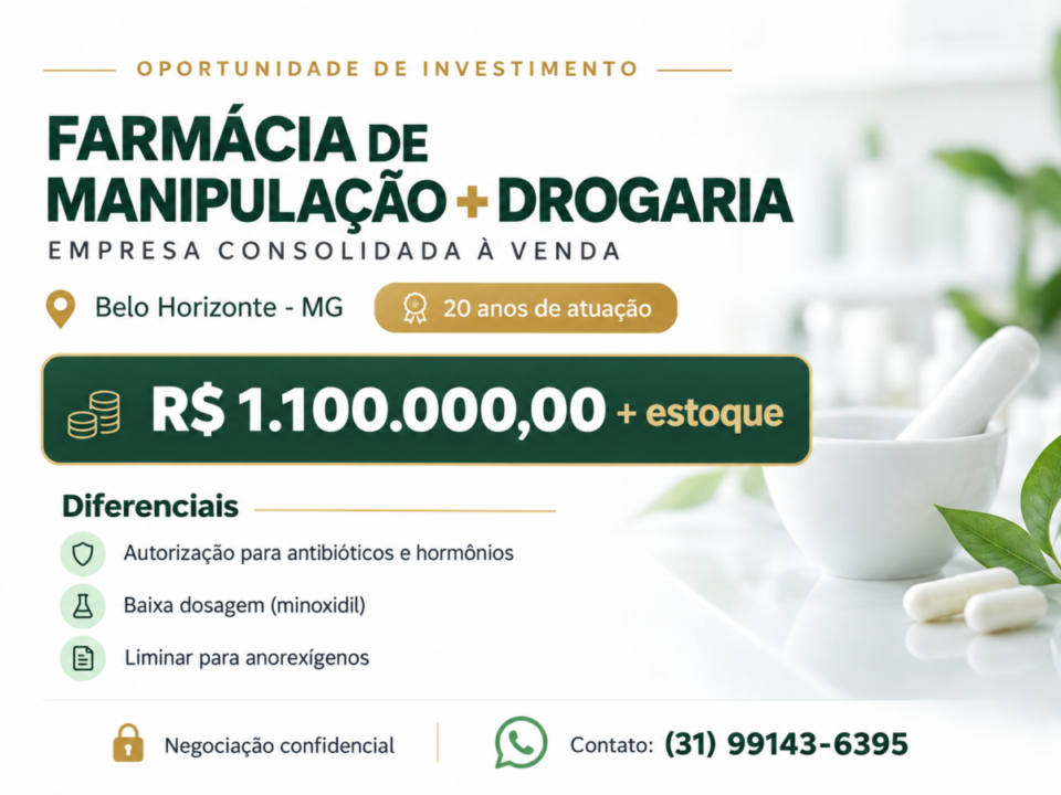 Farmácia de Manipulação e Drogaria Drugstore à Venda BH – 20 anos