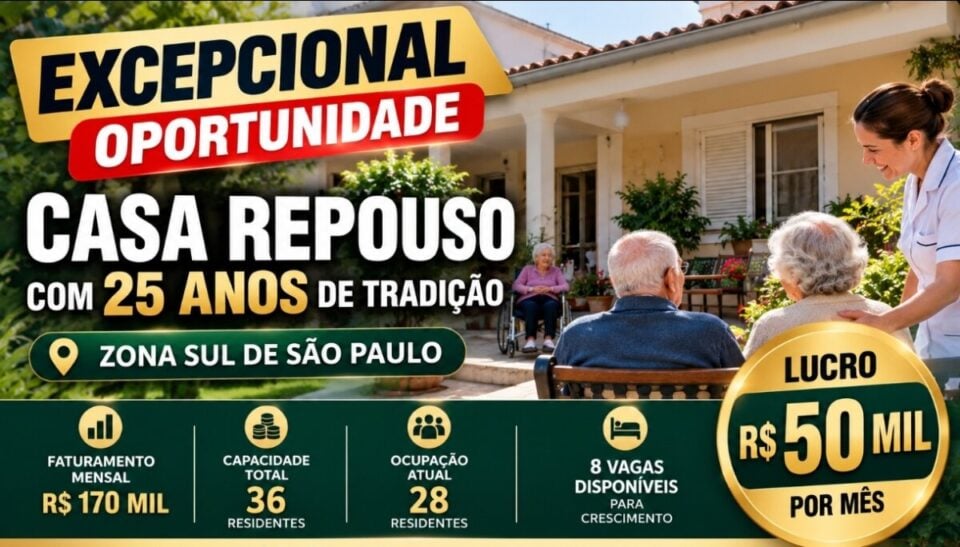 OPORTUNIDADE DE INVESTIMENTO CASA DE REPOUSO