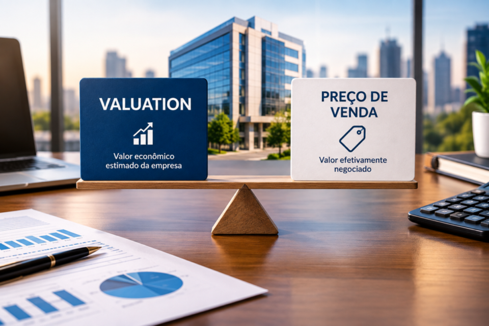 Qual é a diferença entre valuation e preço de venda?