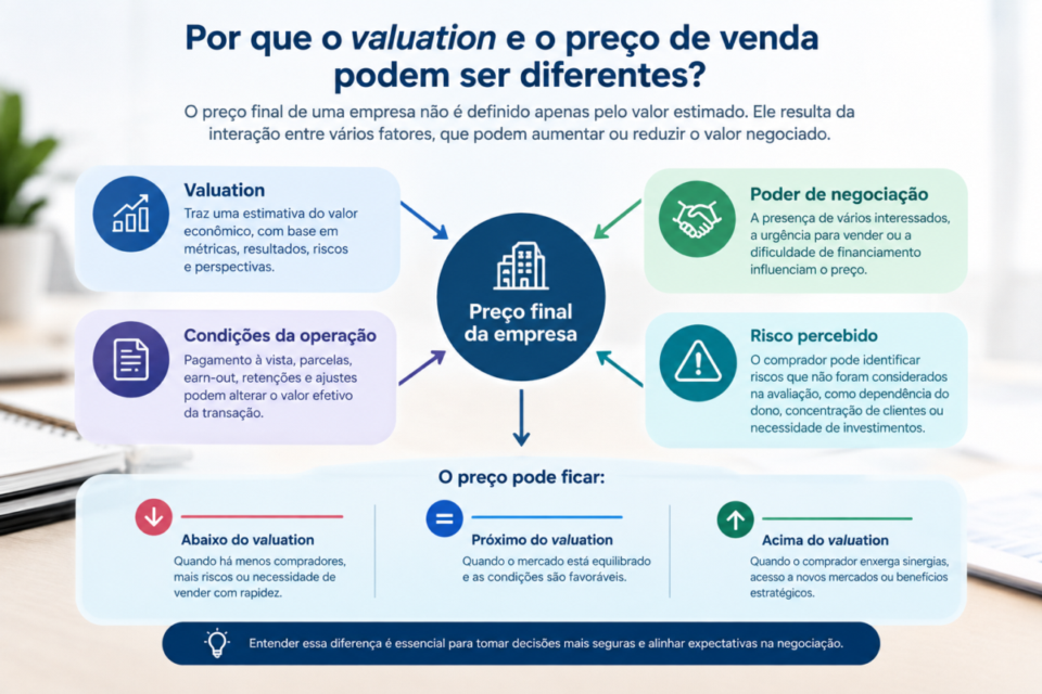 Fatores que fazem o preço de venda ser diferente do valuation