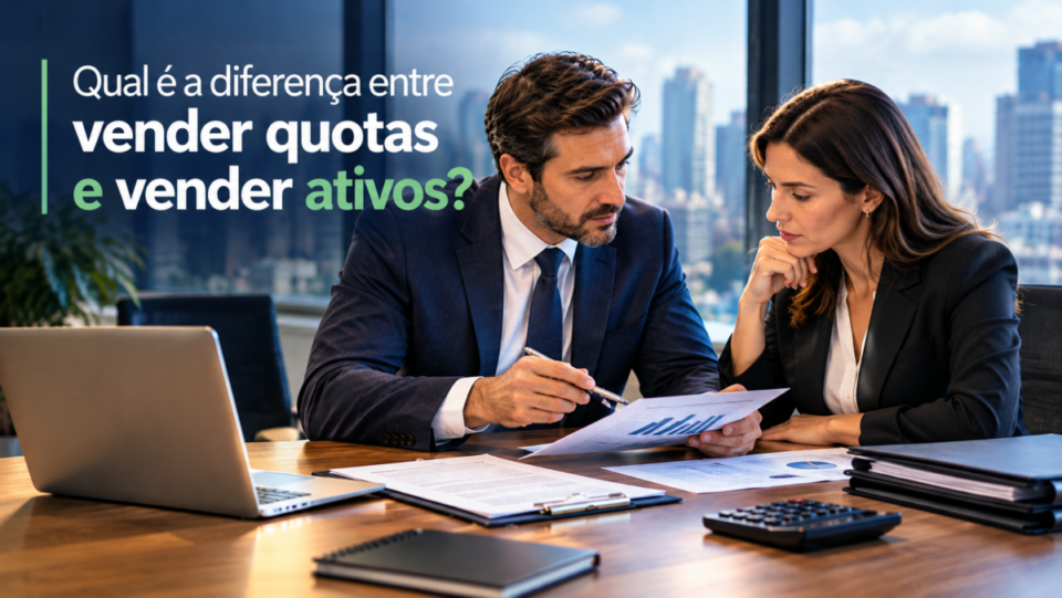 Qual é a diferença entre vender quotas e vender ativos?